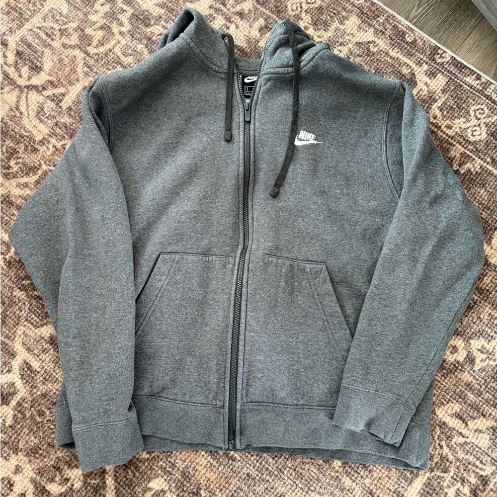 Grey Nike Zip Up Hoodie